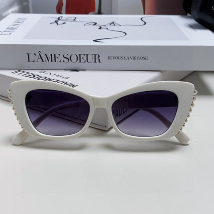 CAT EYE SUNGLASSES 632700 IN WHITE ACETATE EMBOSSED PEARL