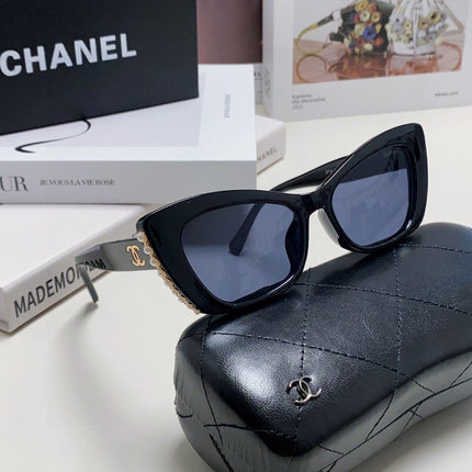 CAT EYE SUNGLASSES 632701 IN BLACK ACETATE EMBOSSED PEARL