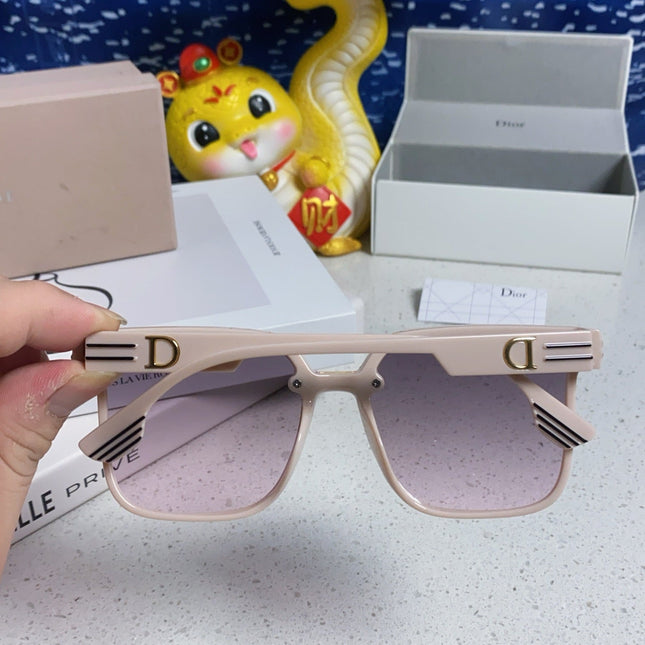 MONTAIGNE SUNGLASS 560859 IN BEIGE ACETATE PINK SMOKE LENSES
