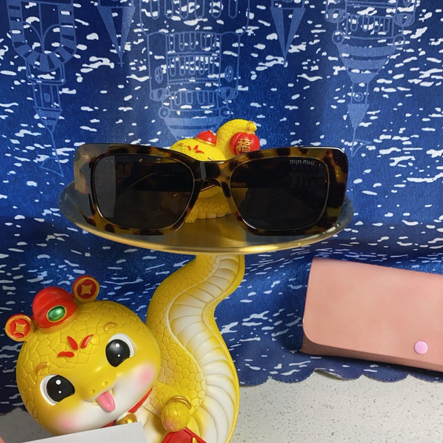 GLIMPSE SUNGLASSES 558347 IN HAVANA ACETATE GOLD EMBOSSED LOGO