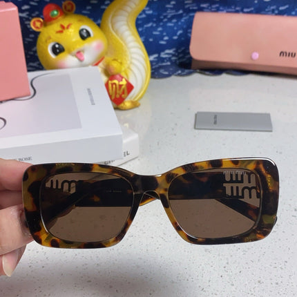 GLIMPSE SUNGLASSES 558347 IN HAVANA ACETATE GOLD EMBOSSED LOGO