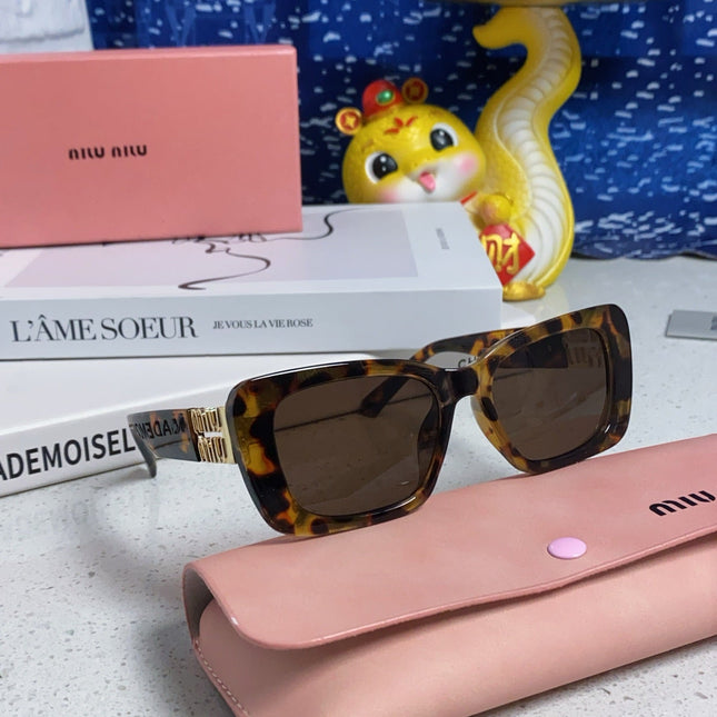 GLIMPSE SUNGLASSES 558347 IN HAVANA ACETATE GOLD EMBOSSED LOGO