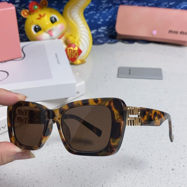 GLIMPSE SUNGLASSES 558347 IN HAVANA ACETATE GOLD EMBOSSED LOGO