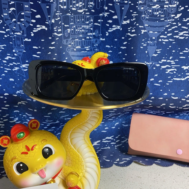 GLIMPSE SUNGLASSES 558348 IN BLACK ACETATE GOLD EMBOSSED LOGO