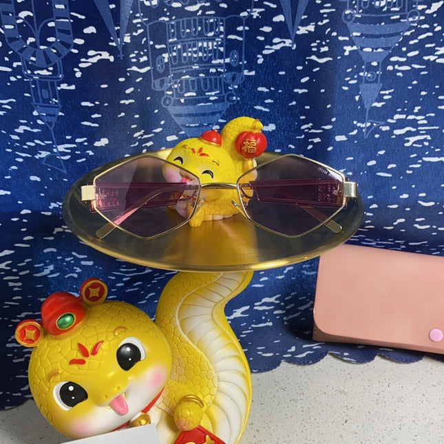 LOGO SUNGLASSES 560863 IN PURPLE CLEAR ACETATE GOLD METAL