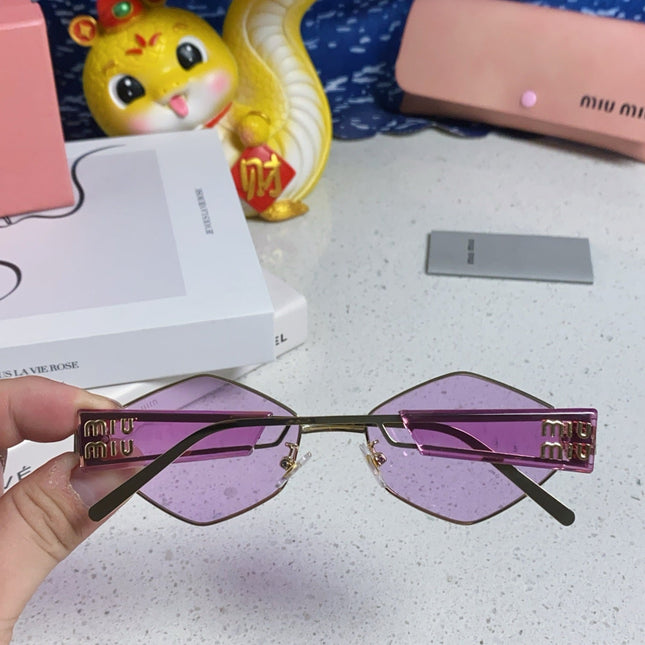 LOGO SUNGLASSES 560863 IN PURPLE CLEAR ACETATE GOLD METAL