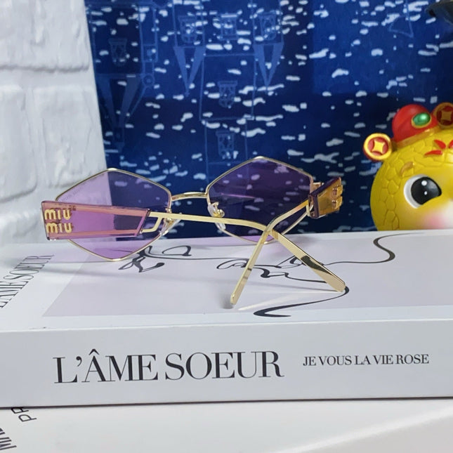 LOGO SUNGLASSES 560863 IN PURPLE CLEAR ACETATE GOLD METAL