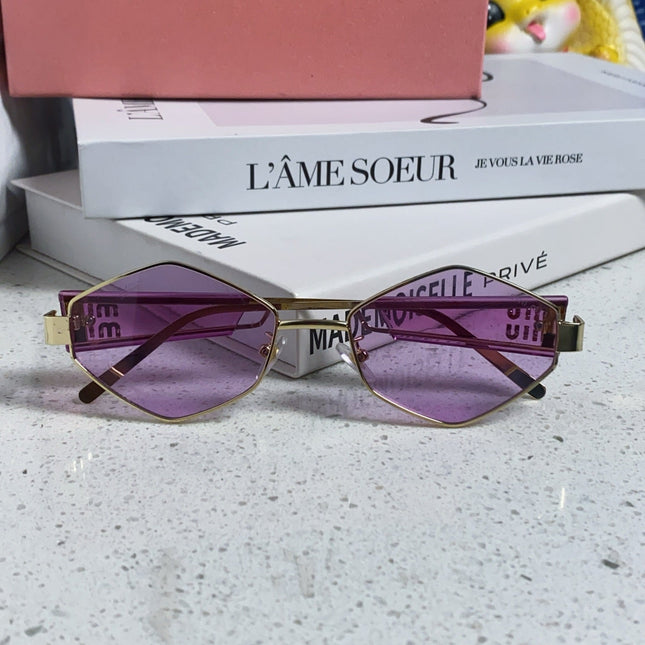 LOGO SUNGLASSES 560863 IN PURPLE CLEAR ACETATE GOLD METAL