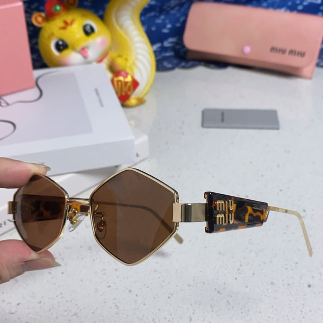 LOGO SUNGLASSES 560865 IN HAVANA ACETATE GOLD METAL BROWN LENS