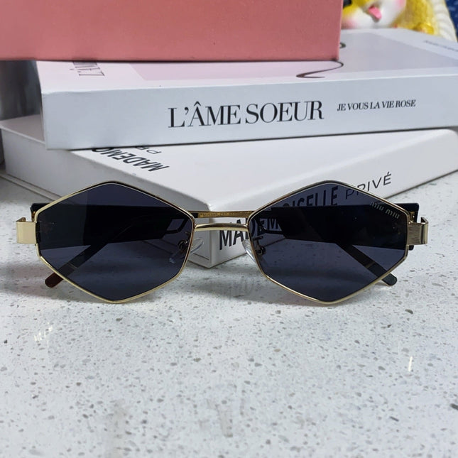 LOGO SUNGLASSES 560866 IN GOLD METAL BLACK LENS