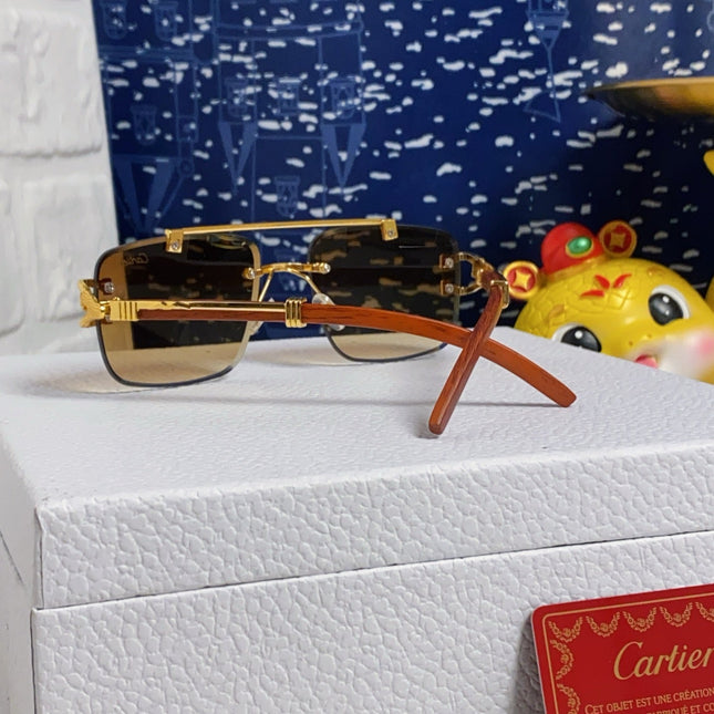 C DE SQUARE FRAME SUNGLASSES 522656 IN METAL AND WOODEN