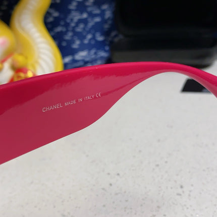 SQUARE SUNGLASSES 641780 IN BLUE ACETATE PINK FRAME