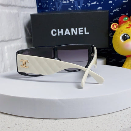 SQUARE SUNGLASSES 641781 IN BLACK ACETATE WHITE FRAME