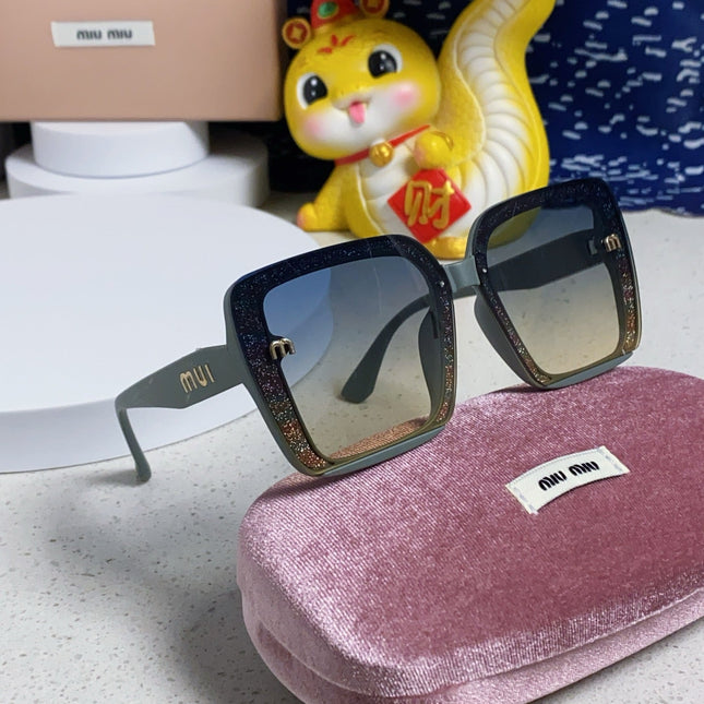 RUNWAY SQUARE SUNGLASSES 563197 IN TAN BLUE ACETATE