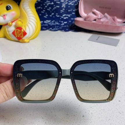 RUNWAY SQUARE SUNGLASSES 563197 IN TAN BLUE ACETATE