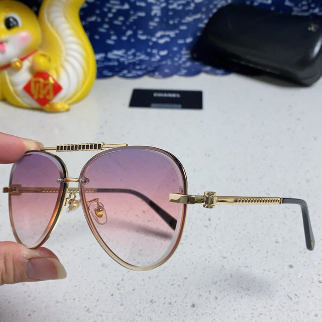 CAT EYE SUNGLASSES 641934 IN GOLD METAL PINK SMOKE LENSES