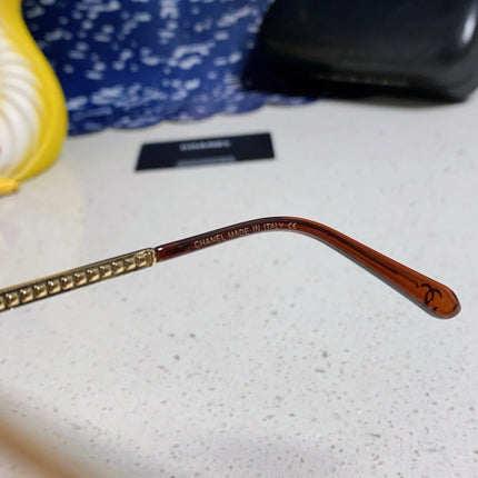 CAT EYE SUNGLASSES 641935 IN GOLD METAL BROWN SMOKE LENSES