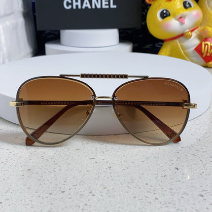 CAT EYE SUNGLASSES 641935 IN GOLD METAL BROWN SMOKE LENSES