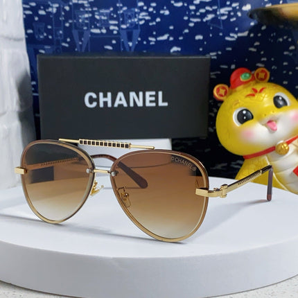 CAT EYE SUNGLASSES 641935 IN GOLD METAL BROWN SMOKE LENSES