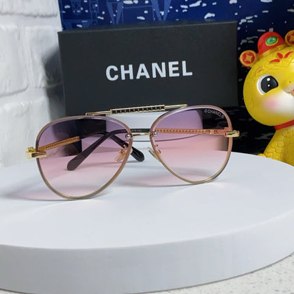 CAT EYE SUNGLASSES 641934 IN GOLD METAL PINK SMOKE LENSES