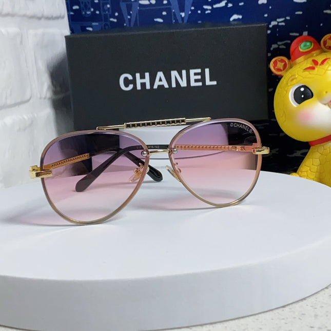 CAT EYE SUNGLASSES 641934 IN GOLD METAL PINK SMOKE LENSES