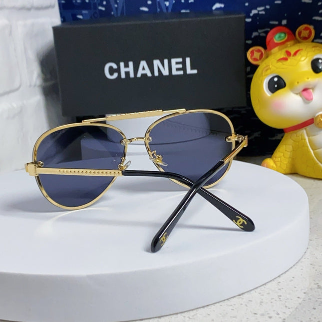 CAT EYE SUNGLASSES 641936 IN GOLD METAL BLACK LENSES