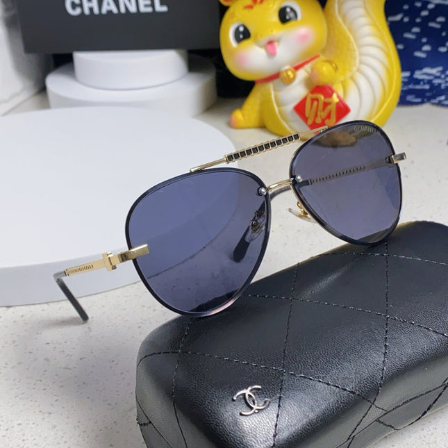 CAT EYE SUNGLASSES 641936 IN GOLD METAL BLACK LENSES