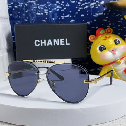 CAT EYE SUNGLASSES 641936 IN GOLD METAL BLACK LENSES