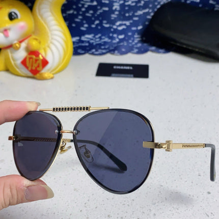 CAT EYE SUNGLASSES 641936 IN GOLD METAL BLACK LENSES
