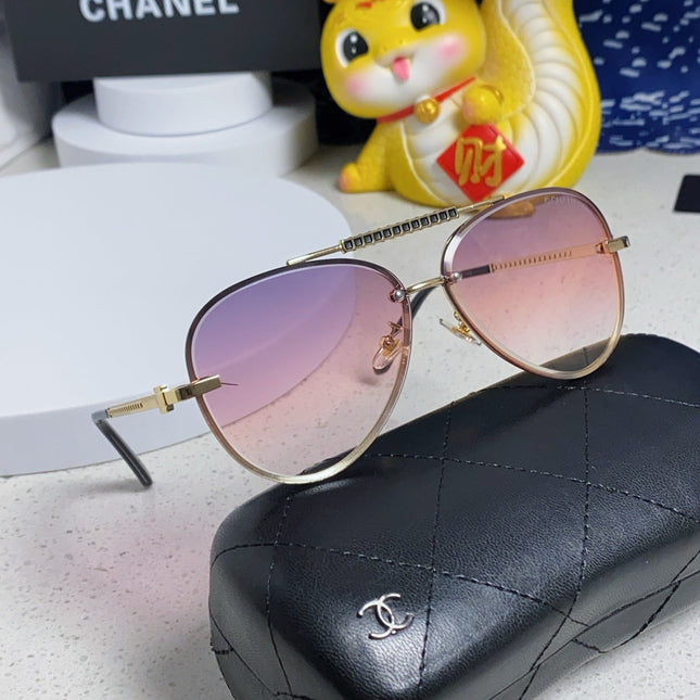 CAT EYE SUNGLASSES 641934 IN GOLD METAL PINK SMOKE LENSES