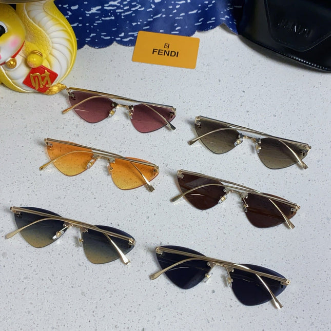 SKY RIMLESS TRIANGLE FRAME SUNGLASSES 566724 IN METAL