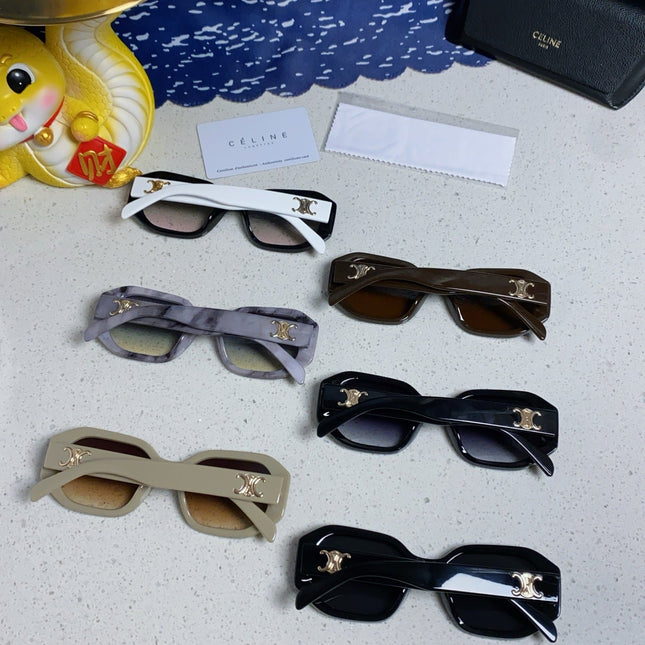 TRIOMPHE SQUARE SUNGLASS 566739 IN BLACK AND WHITE ACETATE