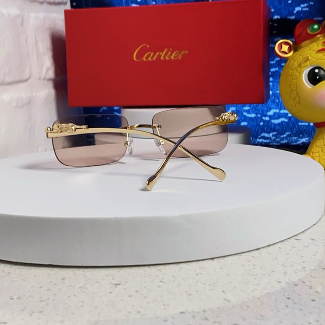 PANTHÈRE RIMLESS RECTANGULAR FRAME SUNGLASSES 531822 IN METAL