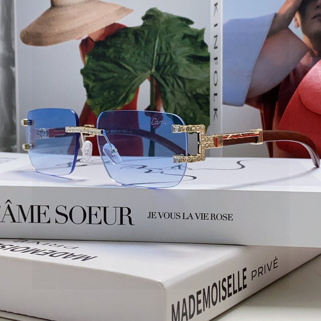 CRYSTAL STUDDED C DE RECTANGULAR FRAME SUNGLASSES 533159 IN METAL