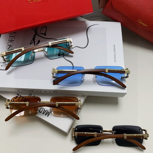 CRYSTAL STUDDED C DE RECTANGULAR FRAME SUNGLASSES 533159 IN METAL