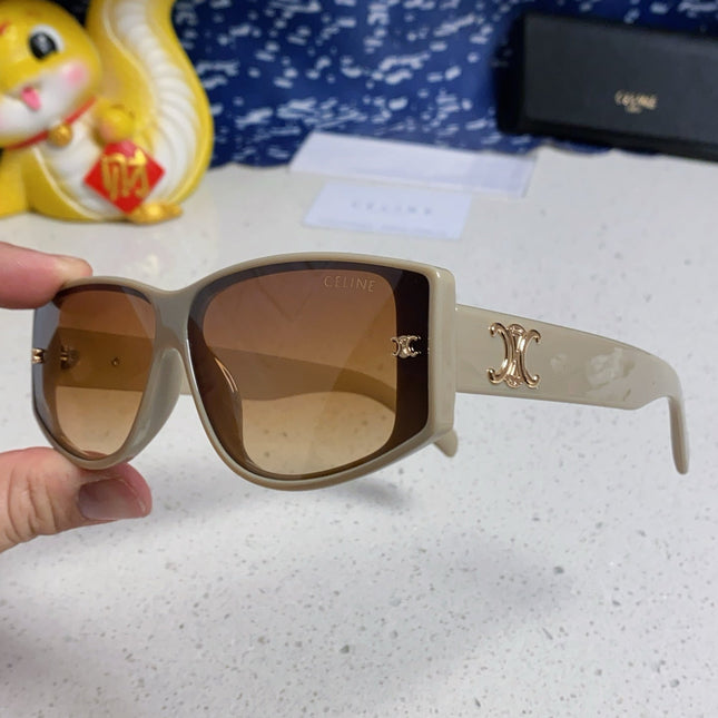 TRIOMPHE SUNGLASS 533218 IN IVORY ACETATE CAMEL LENSES