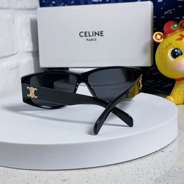 TRIOMPHE SUNGLASS 533220 IN BLACK ACETATE GOLD LOGO
