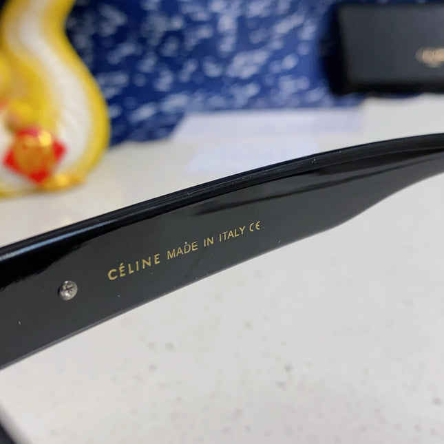 TRIOMPHE SUNGLASS 533220 IN BLACK ACETATE GOLD LOGO