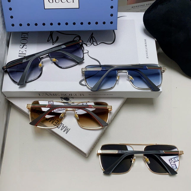 SQUARE FRAME SUNGLASSES 570213 IN METAL