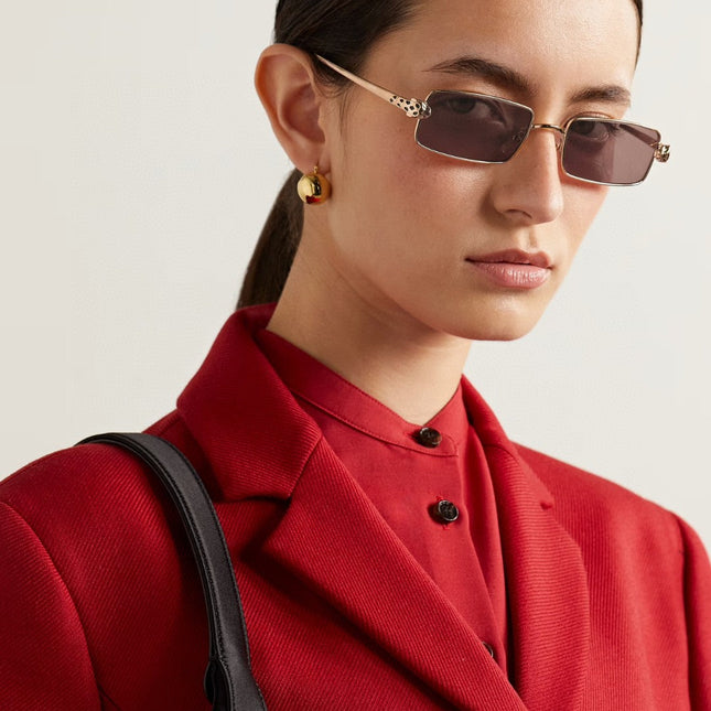 PANTHÈRE RECTANGULAR FRAME SUNGLASSES CT0473S IN METAL