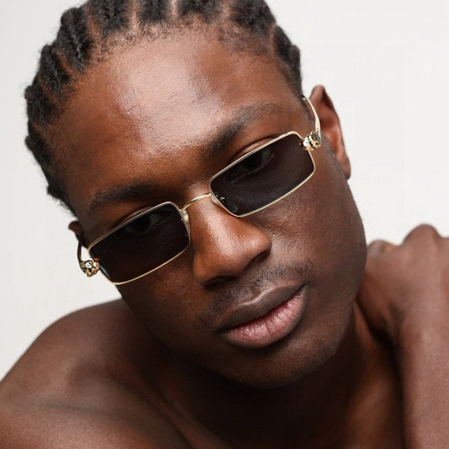 PANTHÈRE RECTANGULAR FRAME SUNGLASSES CT0473S IN METAL