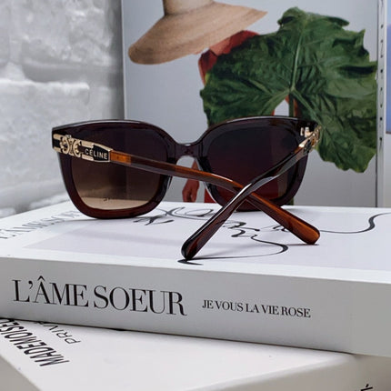 TRIOMPHE SUNGLASSES 573248 IN BROWN ACETATE METAL LOGO