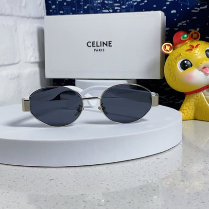 TRIOMPHE SUNGLASS 538530 IN WHITE ACETATE BLACK LENSES