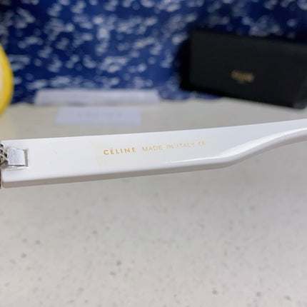 TRIOMPHE SUNGLASS 538530 IN WHITE ACETATE BLACK LENSES