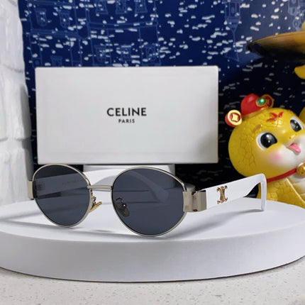 TRIOMPHE SUNGLASS 538530 IN WHITE ACETATE BLACK LENSES