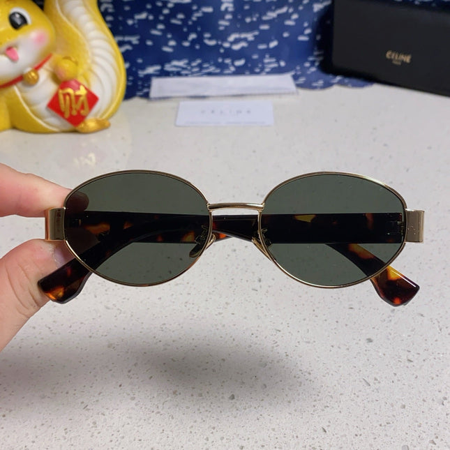 TRIOMPHE SUNGLASS 538531 IN HAVANA ACETATE BLACK LENSES