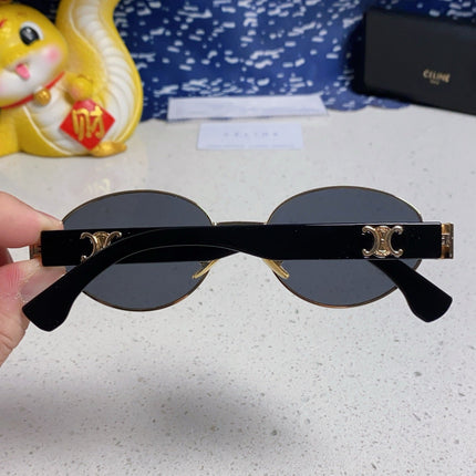 TRIOMPHE SUNGLASS 538532 IN BLACK ACETATE GOLD METAL