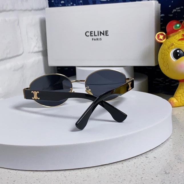 TRIOMPHE SUNGLASS 538532 IN BLACK ACETATE GOLD METAL