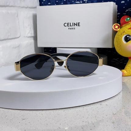 TRIOMPHE SUNGLASS 538532 IN BLACK ACETATE GOLD METAL