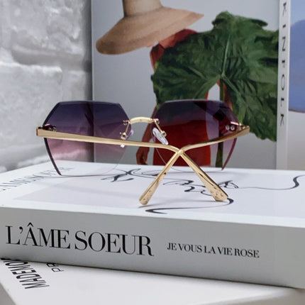 PANTHÈRE RIMLESS GEOMETRIC FRAME SUNGLASSES  539743 IN METAL